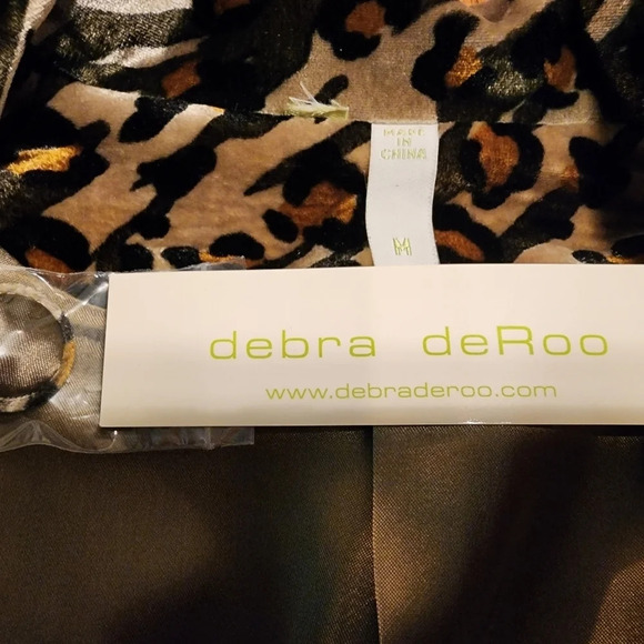 Vintage Debra Deroo Leopard Print Brown Black Blazer Women's Size Medium - Picture 10 of 16